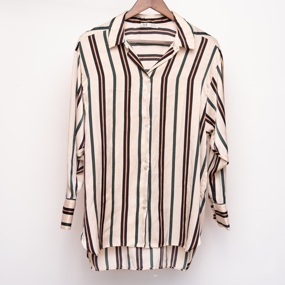 Zara Tops - ZARA TRF Collection Striped Blouse Long Sleeve Button Down Shirt Size M